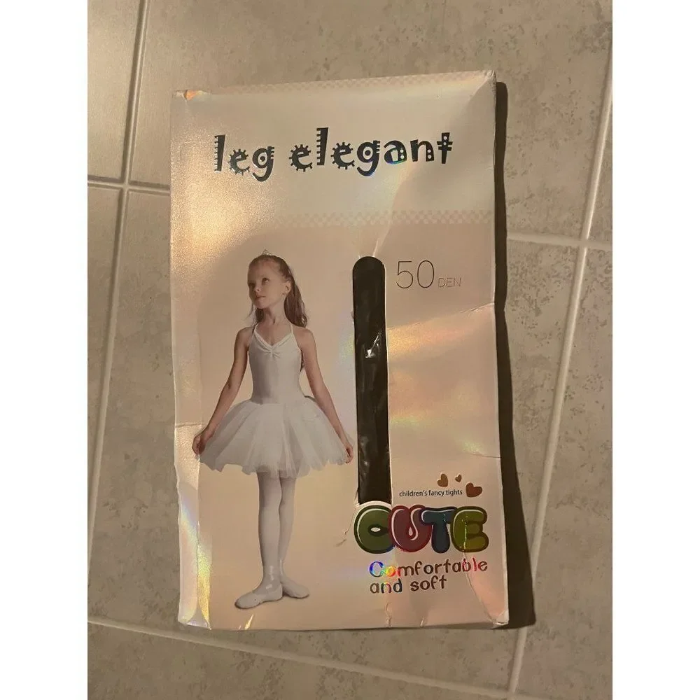Leg Elegant Girls Black Stretch Cute Comfortable And Soft Fancy Tight Size 11-13